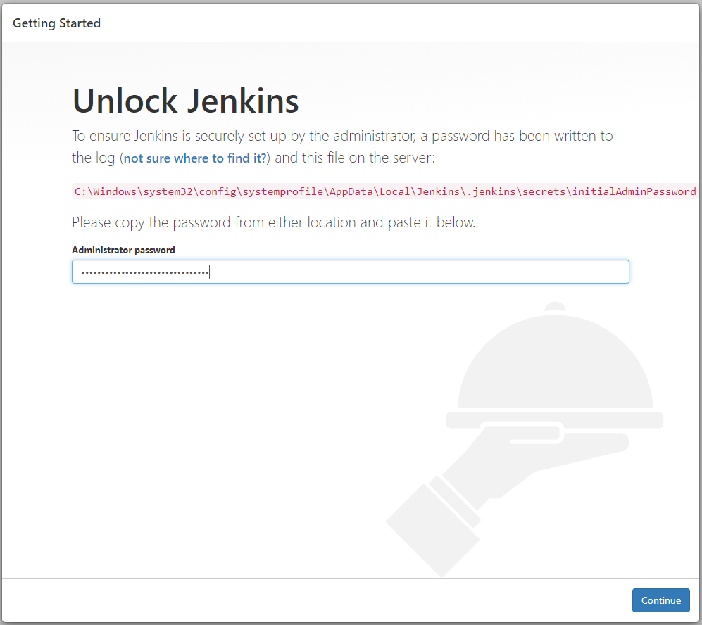 Figure 23: Enter the unlock password stored in the referenced file